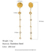 Wholesale Women's Ins Style Geometric Stainless Steel 18K Gold Plated Tassel Stud Earrings