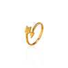 Wholesale Women's Ins Style Geometric Stainless Steel Titanium Steel Ring With Vacuum Real Gold Plating In Pvd Furnace