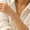 Wholesale Women's Ins Style Geometric Stainless Steel Zircon Inlaid Handmade Bracelet