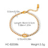 Wholesale Women's Ins Style Geometric Stainless Steel Zircon Inlaid Handmade Bracelet