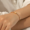 Wholesale Women's Ins Style Geometric Stainless Steel Zircon Inlaid Handmade Bracelet
