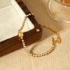 Wholesale Women's Ins Style Geometric Stainless Steel Zircon Inlaid Handmade Bracelet