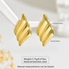 Wholesale Women's Ins Style Geometric Stamped Stainless Steel Wing Earrings