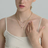 Wholesale Women's Ins Style Geometric Star Stainless Steel 18K Gold Plated Necklace Tassel Choker Jewelry