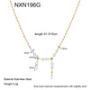 Wholesale Women's Ins Style Geometric Star Stainless Steel 18K Gold Plated Necklace Tassel Choker Jewelry