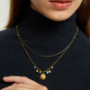 Wholesale Women's Ins Style Geometric Star Stainless Steel 18K Gold Plated Pendant Necklace
