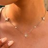 Wholesale Women's Ins Style Geometric Star Stainless Steel Pvd Furnace Vacuum Real Gold Plated Necklace