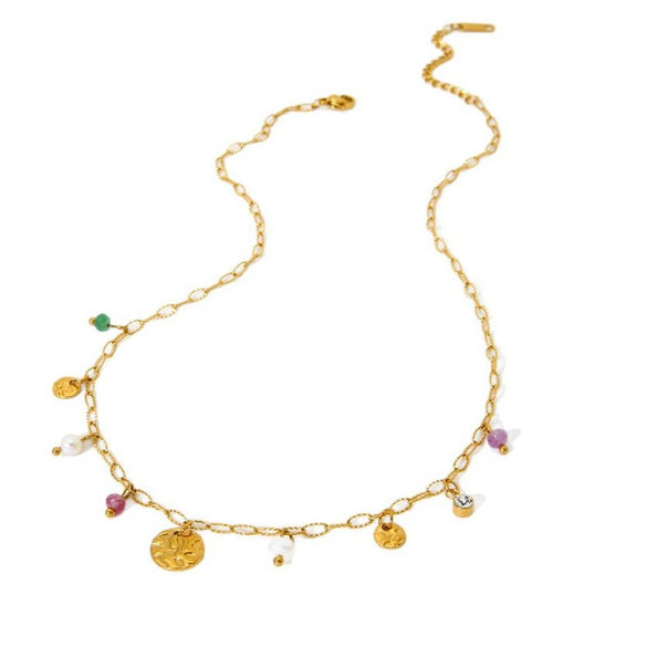 Wholesale Women's Ins Style Geometric Titanium Steel And Stainless Steel Pendant Necklace With Electroplating