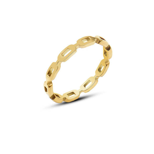 Wholesale Women's Ins Style Geometric Titanium Steel Electroplated Ring