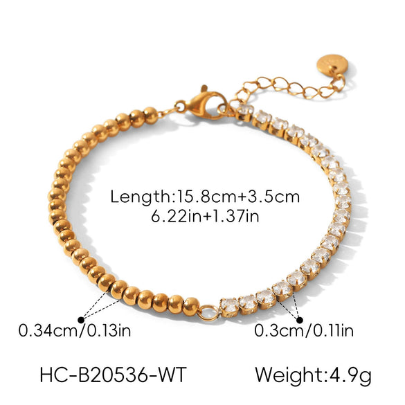 Wholesale Women's Ins Style Gold Plated Geometric Stainless Steel Bracelet