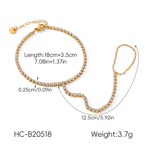 Wholesale Women's Ins Style Gold Plated Geometric Stainless Steel Bracelet
