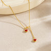 Wholesale Women's Ins Style Heart Shape Stainless Steel Electroplated Pendant Necklace With Tassel