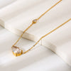 Wholesale Women's Ins Style Minimalist Drop Shape Zircon Stainless Steel 18K Gold Plated Pendant Necklace With Oshaped Chain