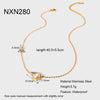Wholesale Women's Ins Style Minimalist Drop Shape Zircon Stainless Steel 18K Gold Plated Pendant Necklace With Oshaped Chain