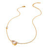 Wholesale Women's Ins Style Minimalist Drop Shape Zircon Stainless Steel 18K Gold Plated Pendant Necklace With Oshaped Chain