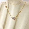 Wholesale Women's Ins Style Minimalist Drop Shape Zircon Stainless Steel 18K Gold Plated Pendant Necklace With Oshaped Chain