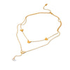Wholesale Women's Ins Style Minimalist Geometric Stainless Steel Electroplated Butterfly Pearl Pendant Double Layer Sweater Necklace