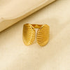 Wholesale Women's Ins Style Minimalist Geometric Stainless Steel Electroplated Open Ring Jewelry