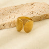 Wholesale Women's Ins Style Minimalist Geometric Stainless Steel Electroplated Open Ring Jewelry