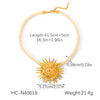 Wholesale Women's Ins Style Minimalist Geometric Stainless Steel Hammered Sun Pendant Necklace With Twist Chain And Electroplating