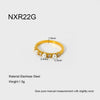 Wholesale Women's Ins Style Minimalist Geometric Stainless Steel Ring With Imitation Pearl Zirconia 18K Gold Plated Jewelry