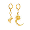 Wholesale Women's Ins Style Minimalist Goldplated Stainless Steel Star Pattern Earrings And Pendant Jewelry With Cowboy Boots Design