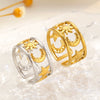 Wholesale Women's Ins Style Minimalist Heart Shape Electroplated Stainless Steel Openended Diamondencrusted Hollow Ring