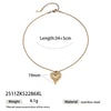 Wholesale Women's Ins Style Minimalist Stainless Steel And Titanium Steel Electroplated Hammered Heart Pendant Sweater Chain Necklace