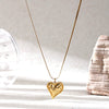 Wholesale Women's Ins Style Minimalist Stainless Steel And Titanium Steel Electroplated Hammered Heart Pendant Sweater Chain Necklace