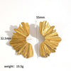 Wholesale Women's Ins Style Pleated Texture Titanium Steel And Stainless Steel Leaf Earrings With Pvd Furnace Vacuum Real Gold Plating