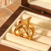 Wholesale Women's Ins Style Stainless Steel Animal Zodiac Starfish Casting Electroplated Ring