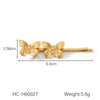 Wholesale Women's Ins Style Stainless Steel Electroplated Butterfly Hairpin Hair Accessories