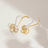 Wholesale Women's Ins Style Stainless Steel Electroplated Gold Flower Shape Cut Out Earrings