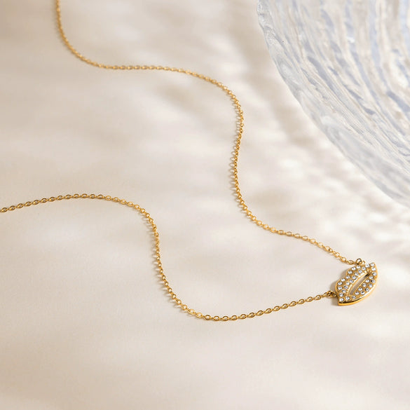 Wholesale Women's Ins Style Stainless Steel Electroplated Lip Pendant Necklace