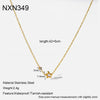 Wholesale Women's Ins Style Stainless Steel Necklace With Pvd Furnace Vacuum Real Gold Plating Star Heart And Butterfly Pendants Oshaped Chain
