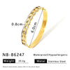Wholesale Women's Ins Style Stainless Steel Quadrilateral Diamond Texture 18K Gold Plated Bracelet