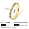 Wholesale Women's Ins Style Stainless Steel Quadrilateral Diamond Texture 18K Gold Plated Bracelet