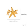 Wholesale Women's Ins Style Stainless Steel Starfish And Shell Design Rings With Pvd Furnace Vacuum Real Gold Plating