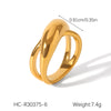 Wholesale Women's Ins Style Stainless Steel Twist Round Bead Geometric Ring With Electroplating And Starry Chain
