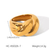 Wholesale Women's Ins Style Stainless Steel Twist Round Bead Geometric Ring With Electroplating And Starry Chain