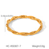 Wholesale Women's Ins Style Stainless Steel Twist Round Bead Geometric Ring With Electroplating And Starry Chain