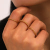 Wholesale Women's Ins Style Stainless Steel Twist Round Bead Geometric Ring With Electroplating And Starry Chain