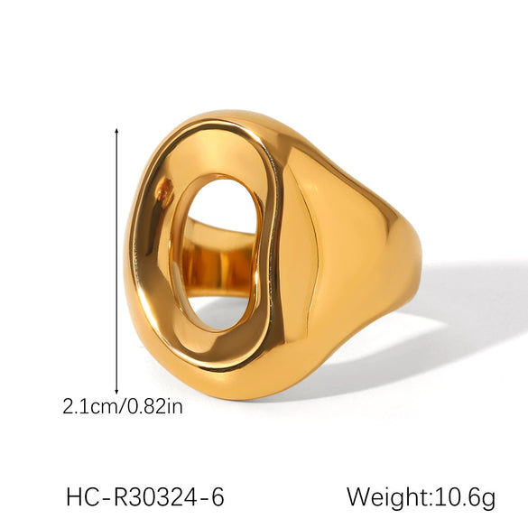 Wholesale Women's Ins Style Stainless Steel Twist Round Bead Geometric Ring With Electroplating And Starry Chain