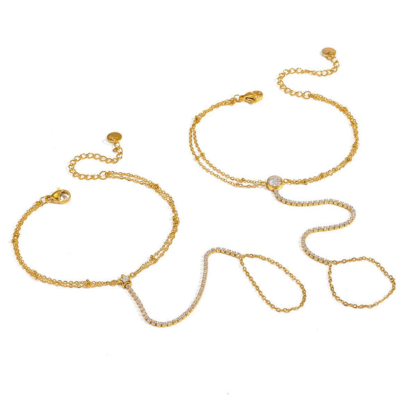 Wholesale Women's Ins Style Star Shape Real Gold Plated Stainless Steel Bracelet