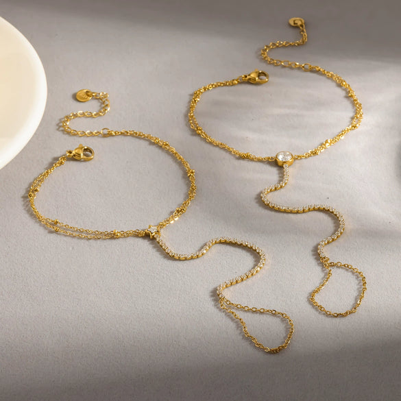 Wholesale Women's Ins Style Star Shape Real Gold Plated Stainless Steel Bracelet