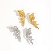 Wholesale Women's Ins Style Titanium Steel And 18K Gold Bow Shaped Electroplated Butterfly Three Dimensional Earrings