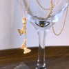 Wholesale Women's Insect Pattern Titanium Steel Electroplated Necklace With Copper Inlaid Zircon Pendant And Oshaped Chain