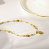 Wholesale Women's Insstyle Geometric Natural Stone And Stainless Steel Handmade Beaded Chain Necklace With Pvd Furnace Vacuum Real Gold Plating