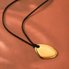 Wholesale Women's Insstyle Geometric Stainless Steel And Titanium Steel Gold Plated Pendant Necklace With Black Rope Chain