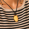 Wholesale Women's Insstyle Geometric Stainless Steel And Titanium Steel Gold Plated Pendant Necklace With Black Rope Chain
